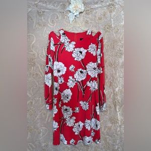 Ivanka Trump Size M hot pink/red and white flower dress